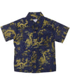 Boys Hawaiian Shirt Button-Up Dragon Tales Navy Mae Young Designs