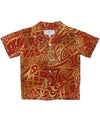 Boys Hawaiian Shirt Tribal Rust Mae Young Designs