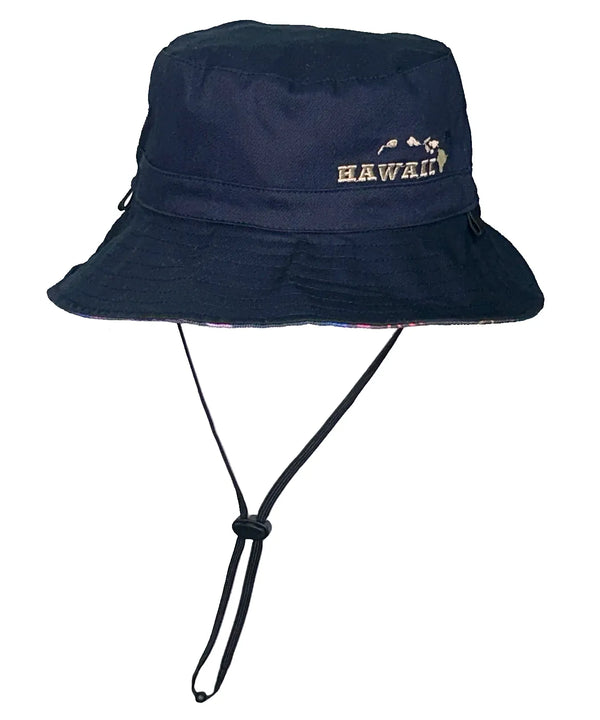 Rainbow Night Bucket Hat Reversible Hawaii Navy