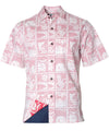 Pineapple Shack Button Up Hawaiian Shirt Red Two Palms