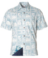Pineapple Shack Button Up Hawaiian Shirt Teal Two Palms