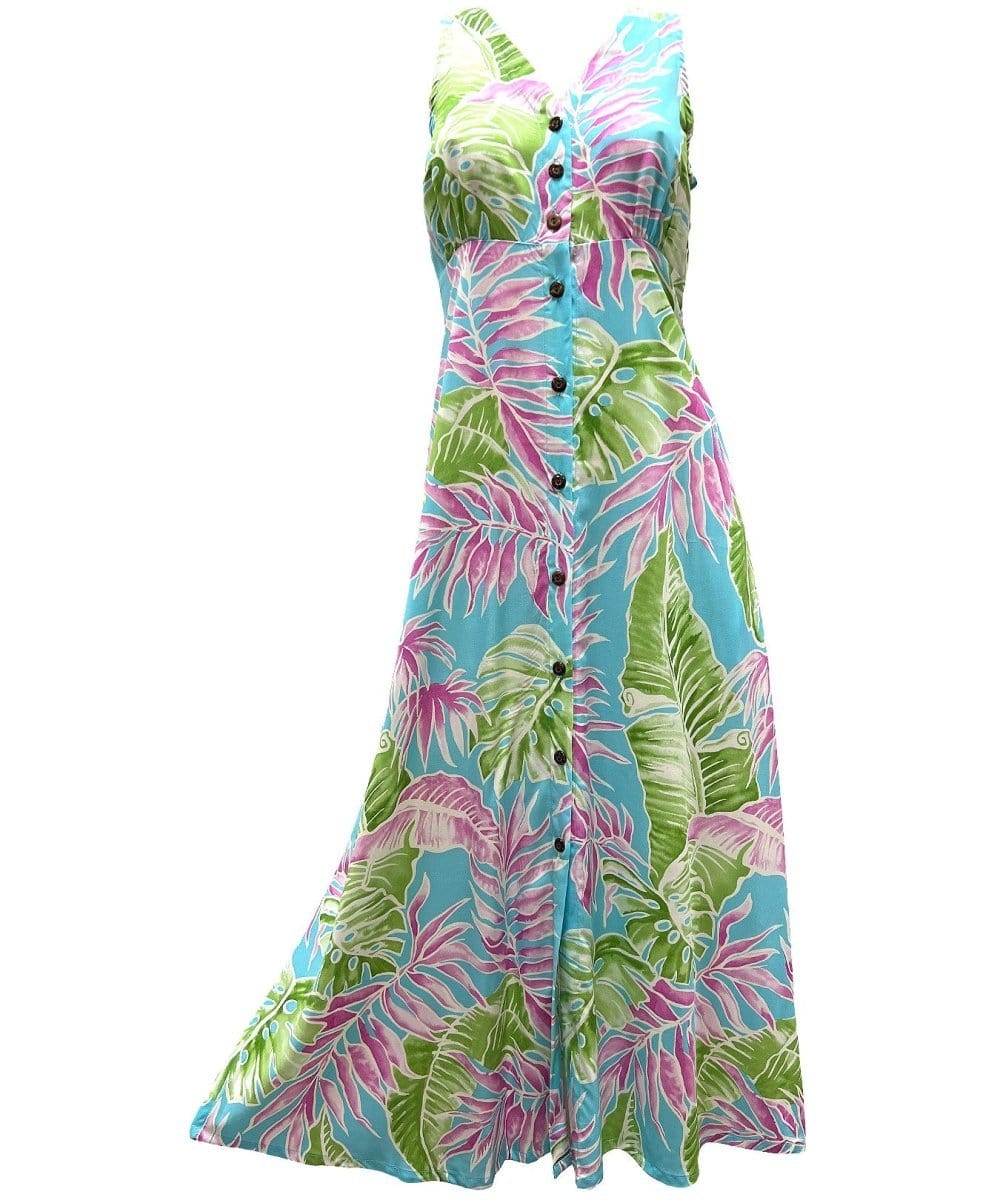 Alika Long Maxi Sleeveless Hawaiian Dress