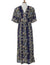 Aloha Lei Caftan Dress Hawaiian Print Navy Fits S to 4XL (2-26)