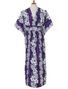 Hawaiian Caftan Dress Ilima Panel Leis