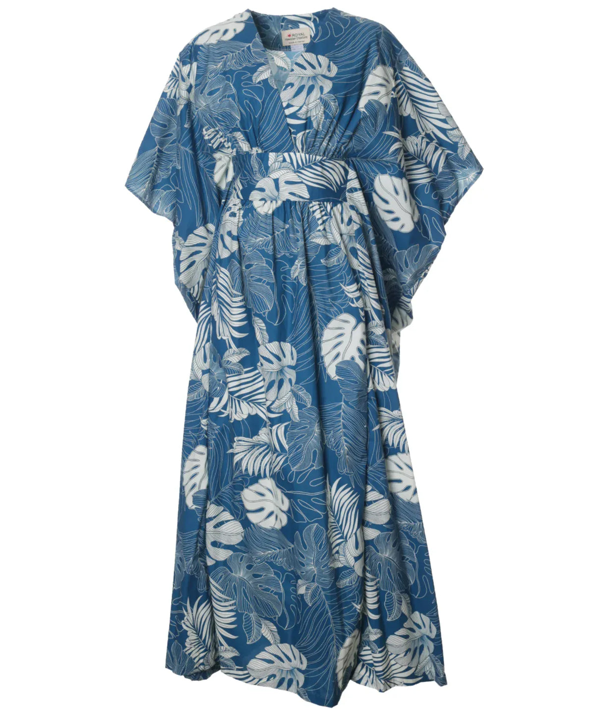 Caftan Kimono Dress Monstera Blue