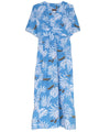 Caftan Hawaiian Dress Outrigger Tribal Sky Blue One size