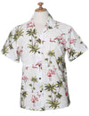 Camp Women's Hawaiian Shirt Flamingo Ohana White KY