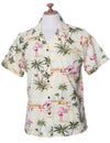 Camp Women's Hawaiian Shirt Flamingo Ohana Yellow KY