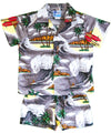 Cool Waves Toddler Boy's Hawaiian Clothes Set Charcoal