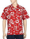 Classic Hibiscus Pareo Aloha Shirt Red