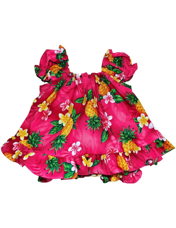 Cute Pineapples Baby Clothes 2 Piece Capri Set Hot Pink