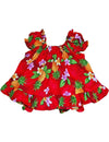 Cute Pineapples Baby Clothes 2 Piece Capri Set Red