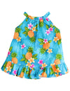 Cute Pineapples Baby Girl Halter 2PC Set Turquoise