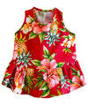 Dog Hawaiian Dress Hibiscus Pineapples Valley Red RJC