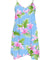 Dream Orchids Short Dress with Scarf Hem Blue