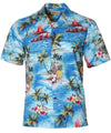 Erupting Volcano Hawaiian Shirt Light Blue