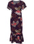 Fern Hibiscus Hawaiian Dress with Sleeves Purple Two Palms