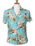 Classic Orchids Rayon Hawaiian Womens Blouse Aqua KY