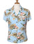 Classic Orchids Rayon Hawaiian Womens Blouse Sky Blue