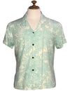 Kohala Forest Women's Hawaiian Shirt Aqua KY