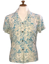 Kohala Forest Women's Hawaiian Shirt Blue KY