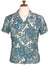 Kohala Forest Women's Hawaiian Shirt Navy KY