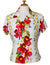 Plumeria Orchid Panel Hawaiian Fitted Blouse White