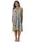 Watercolors Plumeria Sleeveless Float Short Dress White Mae Young Designs