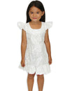 Girls Hawaiian White Dress Honolulu City of Leis White Two Palms