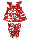Baby Girl Clothes 2 Piece Hawaii Capri Set Classic Hibiscus Pareo