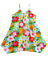 Girls Hawaiian Dress Pineapples Hibiscus Turquoise