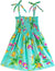 Girls Dress Paradise Orchids Smock Top Aqua