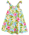 Girls Flared Tank Hawaiian Dress with Shoulder Ties Olani Purple