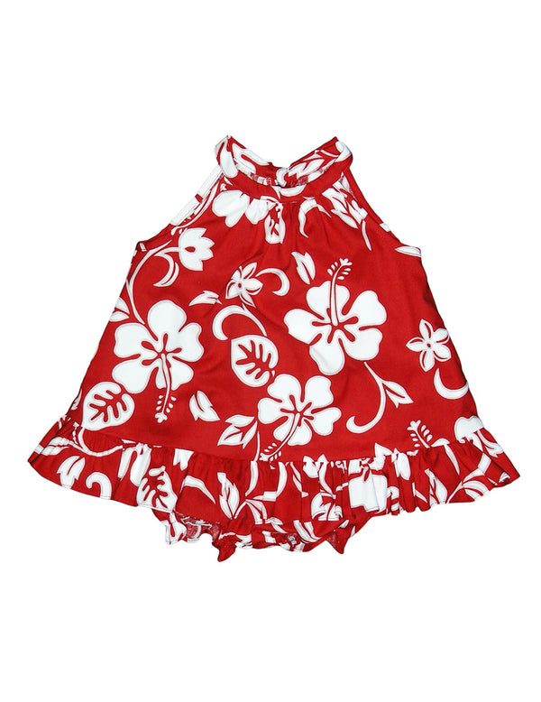 Baby Girl Halter 2PC Set Hibiscus Kaneohe Red RJC