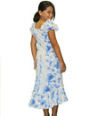 Ruffled Muumuu Dress for Girls White Royal Blue Haku Laape
