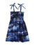 Girls Smock Dress Island Sunset Paradise Blue