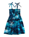 Girls Smock Dress Island Sunset Paradise Turquoise
