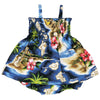 2 Piece Girls Set Smock Top Hawaii Polynesian Navy RJC