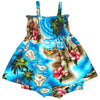 2 Piece Girls Set Smock Top Hawaii Polynesian Turquoise RJC