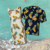 Looking for Hawaiian clothes to match? Get the pineapples design rayon fabric family print made in Hawaii