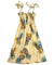 Golden Pineapples Smock Top Hawaiian Dress for Girls Cream