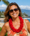 Silk Party Flower Lei Red Red