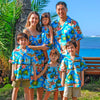 Family outfits aloha wear to match with designer south pacific Polynesian print 