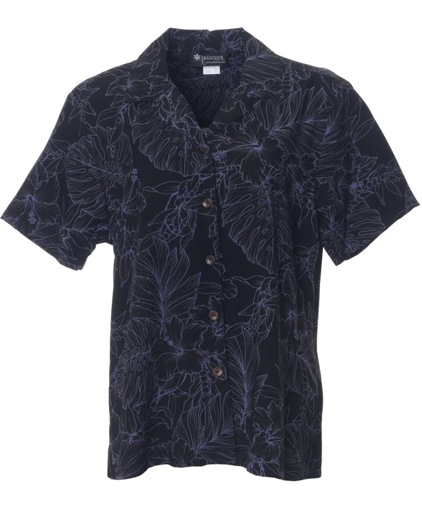 Hibiscus Drift Camp Women's Hawaiian Shirt