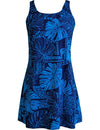 Hawaiian Dress A-Line Back Cutout Tribal Punaluu Blue