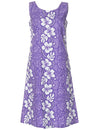 Hawaiian Dress Hibiscus Leis Bias Knee Length Purple KY