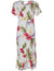 Hawaiian Dress Mid Length with Sleeves Haiku Aloha Cream Two Palms