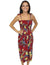 Hawaiian Dress Smock Top Okalani Red Red Fits XS to XL (2-16)