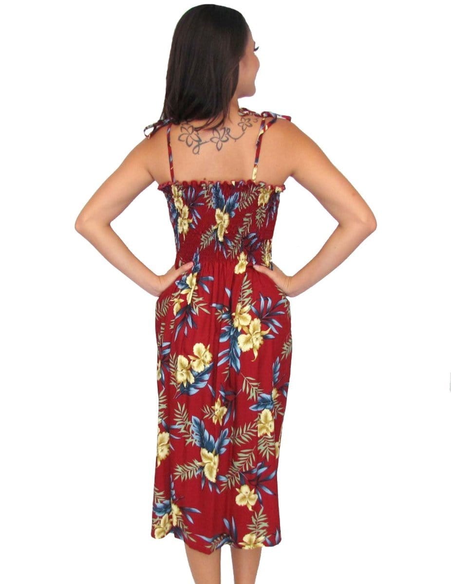 red hawaiian dress Makaha Red Fiesta Hawaiian Dress for Tropical Elegance XL / Red