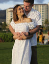 Hawaiian Dress White Honolulu City of Leis